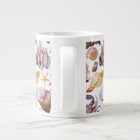 Waterverf Zee Life Patroon 4 Grote Koffiekop (Achterkant)