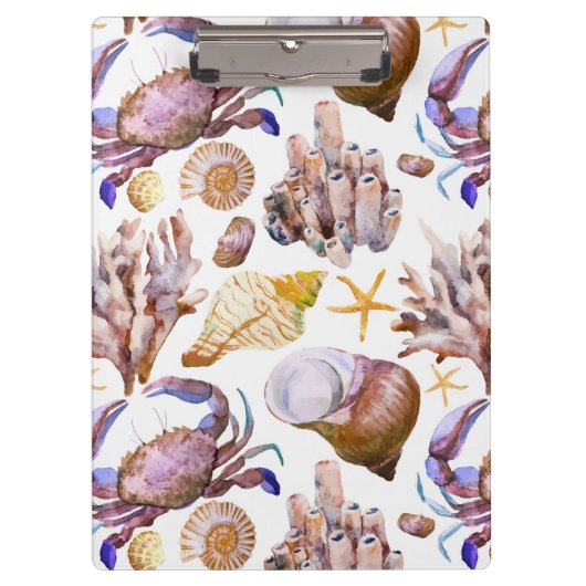 Waterverf Zee Life Patroon 4 Klembord (Voorkant)