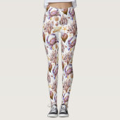 Waterverf Zee Life Patroon 4 Leggings (Voorkant)