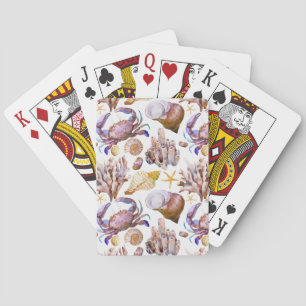 Waterverf Zee Life Patroon 4 Speelkaarten