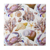 Waterverf Zee Life Patroon 4 Tegeltje (Voorkant)