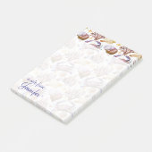 Waterverf Zee Life Patroon | Jouw namen toevoegen Post-it® Notes (Schuin)