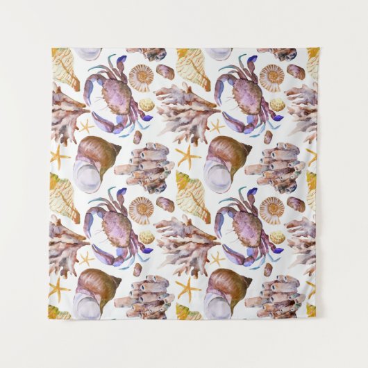 Waterverf Zee Life Patroon Wandkleed (Voorkant)