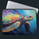 Waterverf Zee Notitieboek schildpad Laptop Sleeve<br><div class="desc">Waterverf zee schildpad zwemt door de oceaan,  oorspronkelijk kunstwerk van Nicole.</div>