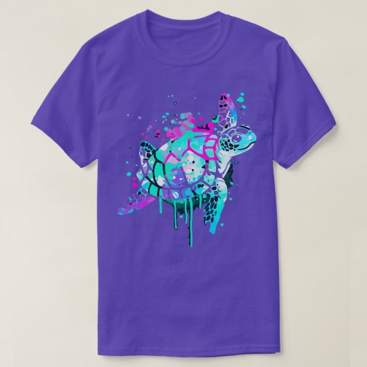 Waterverf Zee Oceaan Wilddieren T-shirt (Design voorkant)