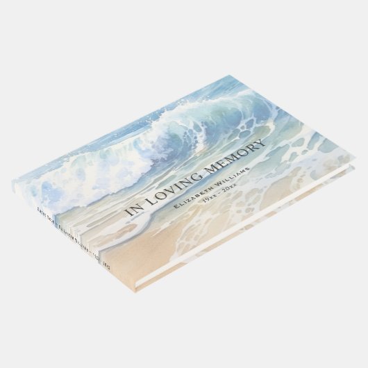 Waterverf Zee oceaangolven begrafenis Gastenboek (Hoek)