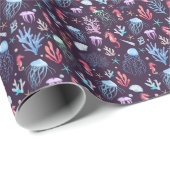 Waterverf zee patroon, delicate roze nautische. cadeaupapier (Rol Hoek)