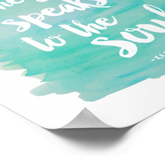 Waterverf Zee Quote | Art Print (Hoek)