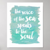 Waterverf Zee Quote | Art Print (Voorkant)