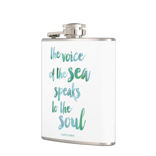 Waterverf Zee Quote Flask Heupfles (Links)