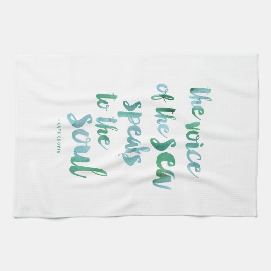 Waterverf Zee Quote Keuken Handdoek (Horizontaal)