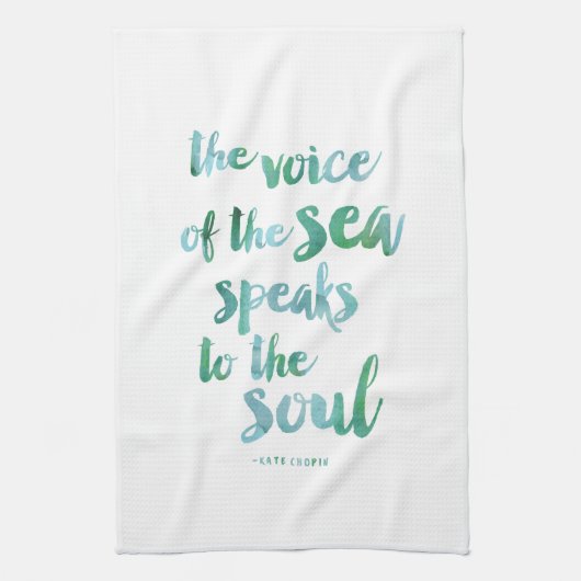 Waterverf Zee Quote Keuken Handdoek (Verticaal)