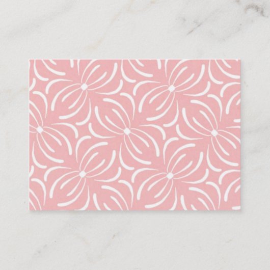 Waterverf Zee roze roze boeken voor Baby Visitekaartje (Achterkant)