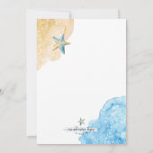 Waterverf Zee + Sand Modern Beach Event Bruiloft Kaart (Achterkant)