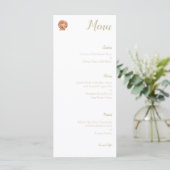 Waterverf Zee Schelp Bruiloftsmenu Menu (Staand voorkant)