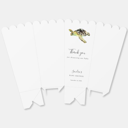 Waterverf Zee Schildpad Baby shower Eenvoudig Mini Bedankdoosjes (Ongevouwen)