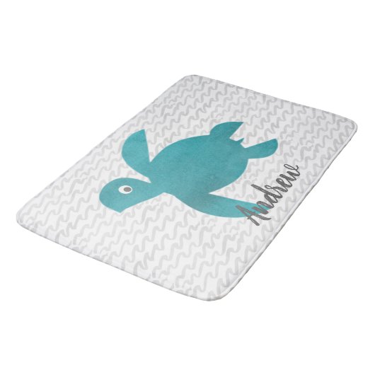 Waterverf Zee schildpad Badmat (Gekanteld)