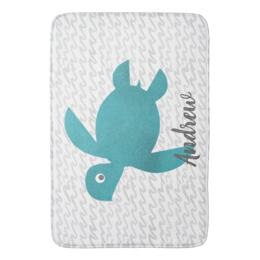 Waterverf Zee schildpad Badmat (Voorkant Verticaal)