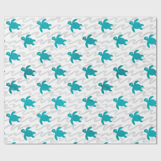 Waterverf Zee schildpad Cadeaupapier (Vlak)
