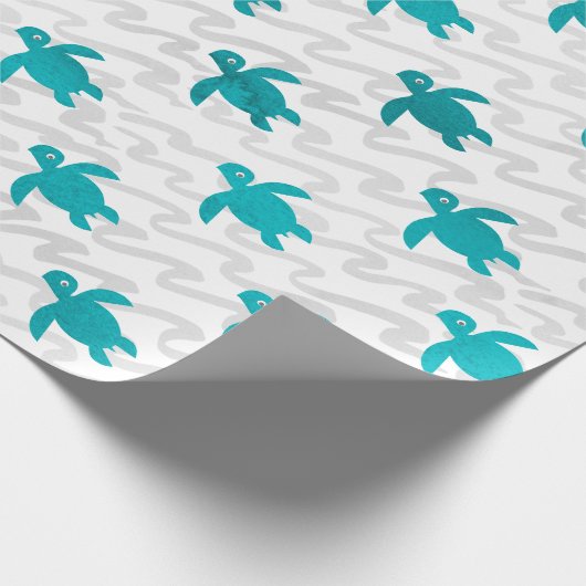 Waterverf Zee schildpad Cadeaupapier (Hoek)