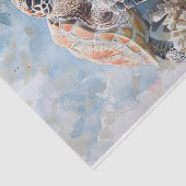 Waterverf Zee Schildpad en koraal Decoupage Tissuepapier (Detail)