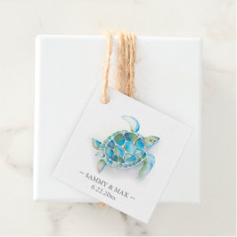 Waterverf Zee Schildpad Favor Tags Bedankjes Labels