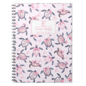 Waterverf Zee Schildpad Gepersonaliseerde Schattig Notitieboek (Voorkant)