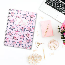 Waterverf Zee Schildpad Gepersonaliseerde Schattig Notitieboek