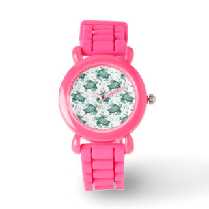 waterverf zee schildpad groen blauw patroondier horloge