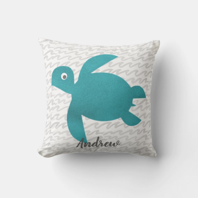 Waterverf Zee schildpad Kussen (Voorkant)