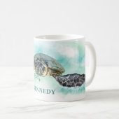 Waterverf Zee schildpad op maat Koffiemok (Voorkant rechts)