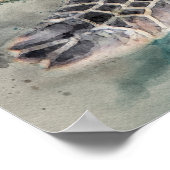 Waterverf Zee schildpad Poster (Hoek)