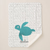 Waterverf Zee schildpad Sherpa Deken (Voorkant)