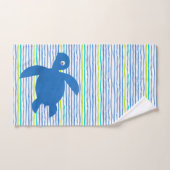 Waterverf Zee schildpad Shibori Stripe Coordinaat Bad Handdoek (Handdoek)