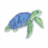 Waterverf zee schildpad sticker (Voorkant)