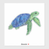 Waterverf zee schildpad sticker (Vel)