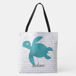 Waterverf Zee schildpad Tote Bag
