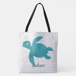 Waterverf Zee schildpad Tote Bag