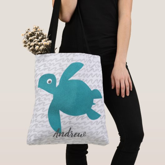 Waterverf Zee schildpad Tote Bag (Dichtbij)