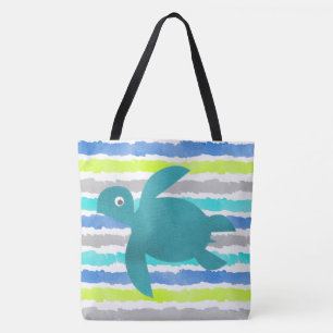 Waterverf Zee schildpad Tote Bag
