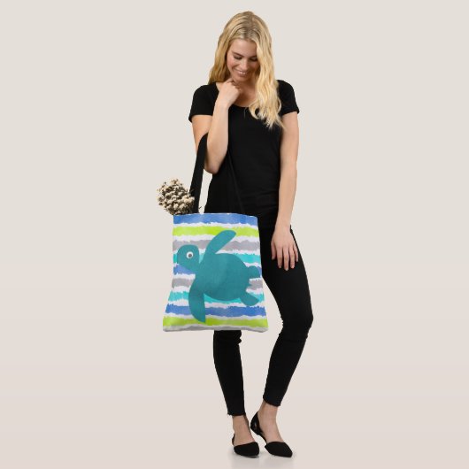Waterverf Zee schildpad Tote Bag (Op model)