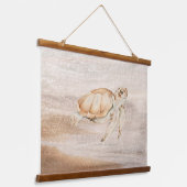 Waterverf Zee Schildpadden Natuur kunst Hangend Wandkleed (Gebogen)
