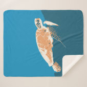 Waterverf Zee Schildpadden Natuur Sherpa Deken (Voorkant (horizontaal))