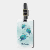 Waterverf Zee Schildpadden Oceaan Bagagelabel (Voorkant verticaal)