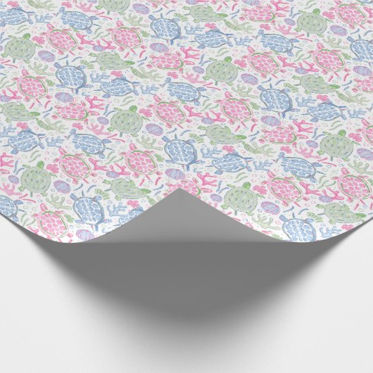 Waterverf Zee Schildpadden Oceaan Cadeaupapier (Hoek)