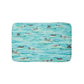 Waterverf Zee schildpadden zwemmen oceaan Badmat (Voorkant)