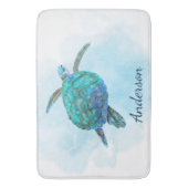 Waterverf Zee Schorrelschildpad Badmat (Voorkant Verticaal)