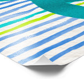 Waterverf Zee Schorrelschildpad Stripe Foto Afdruk (Hoek)