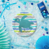 Waterverf Zee Schorrelschildpad Stripe Papieren Bordje (Feest)