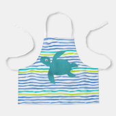 Waterverf Zee Schorrelschildpad Stripe Schort (Voorkant)